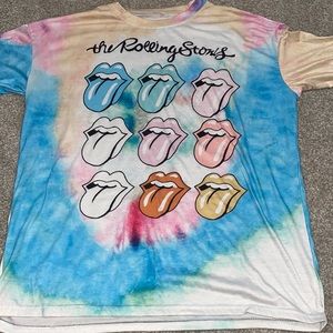 Tie-dye Rolling Stones tongue T-shirt